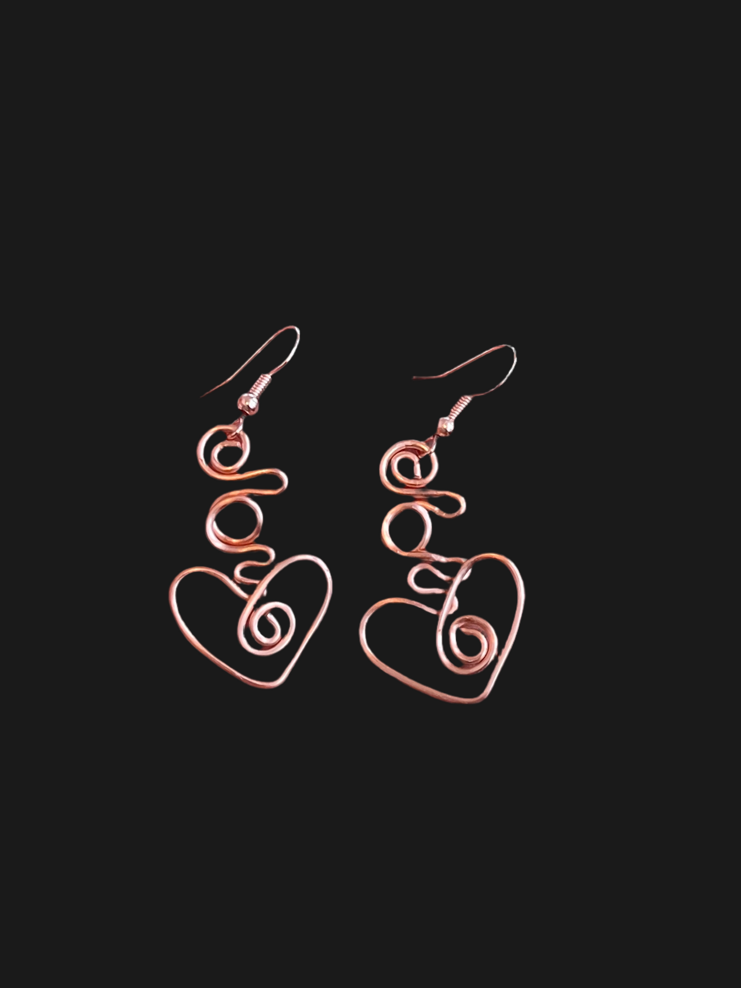 Copper Heart Earrings