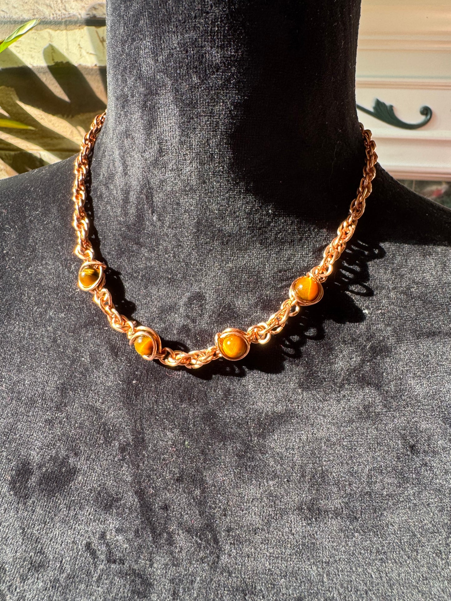 Beaded Copper Rope Chain