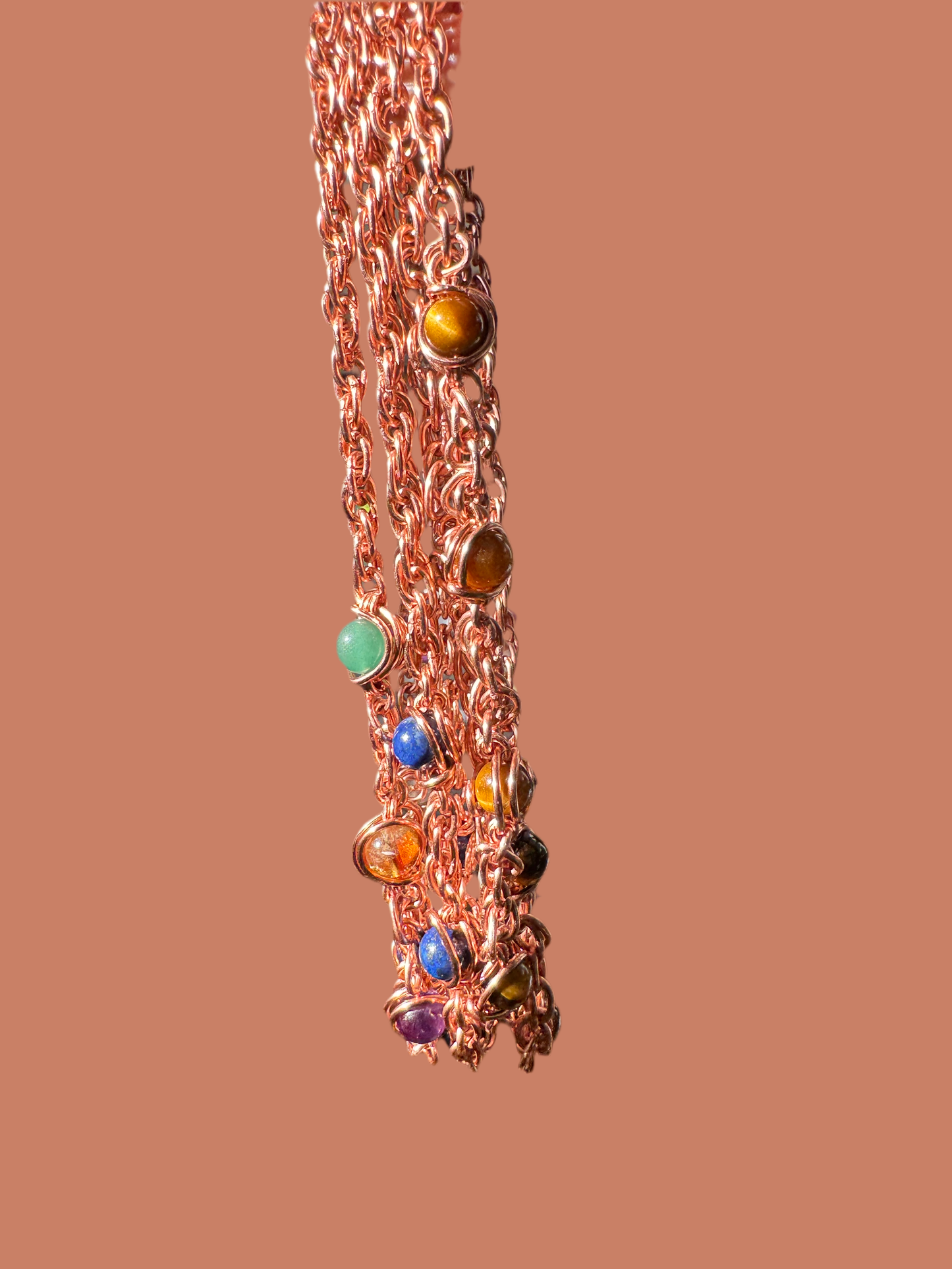 Beaded Copper Rope Chain