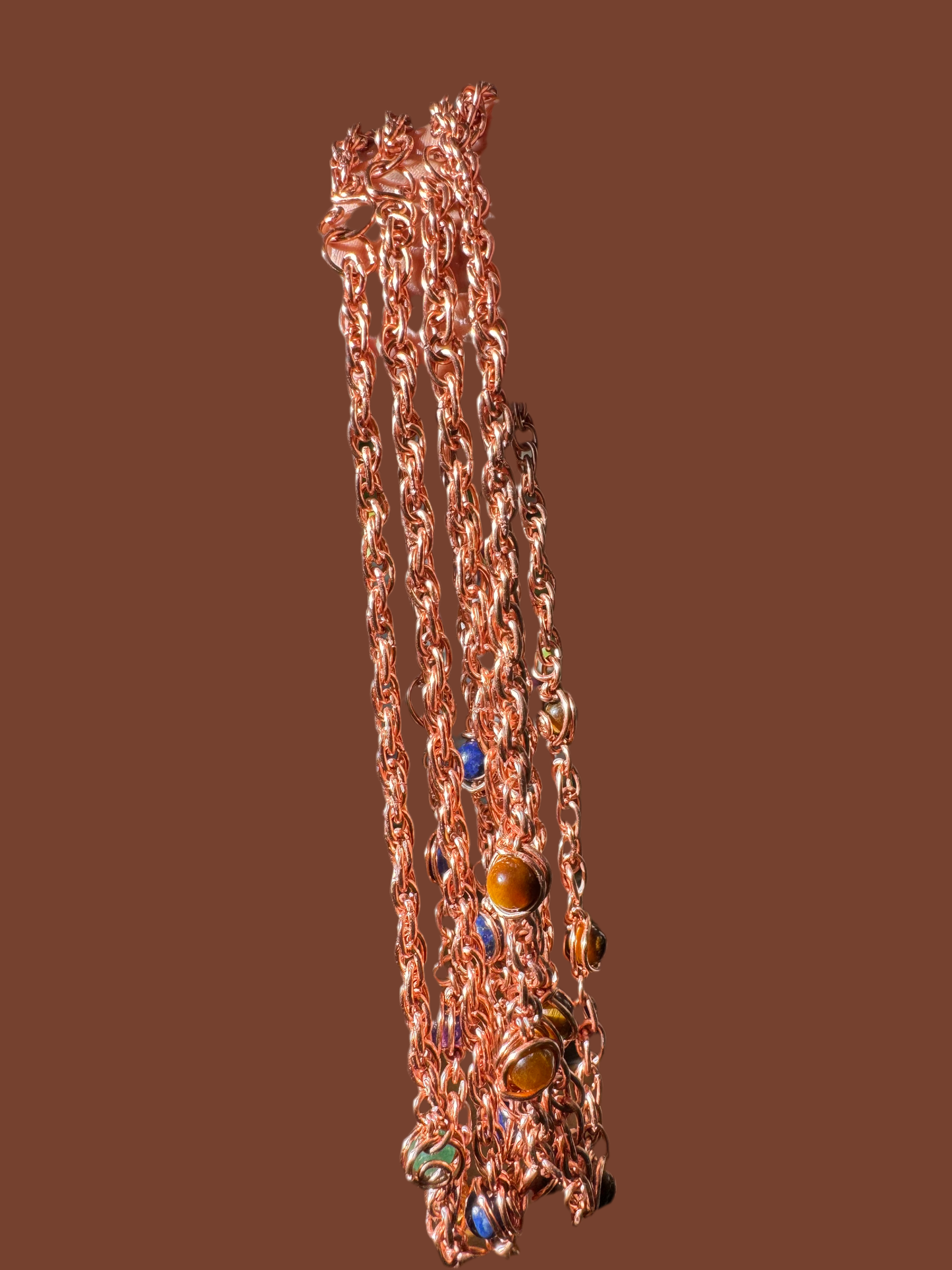 Beaded Copper Rope Chain