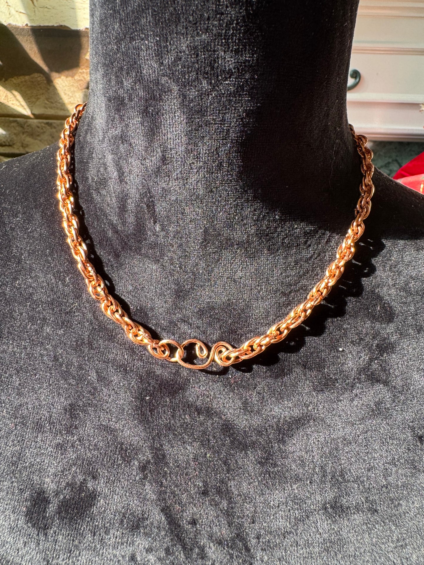 Beaded Copper Rope Chain