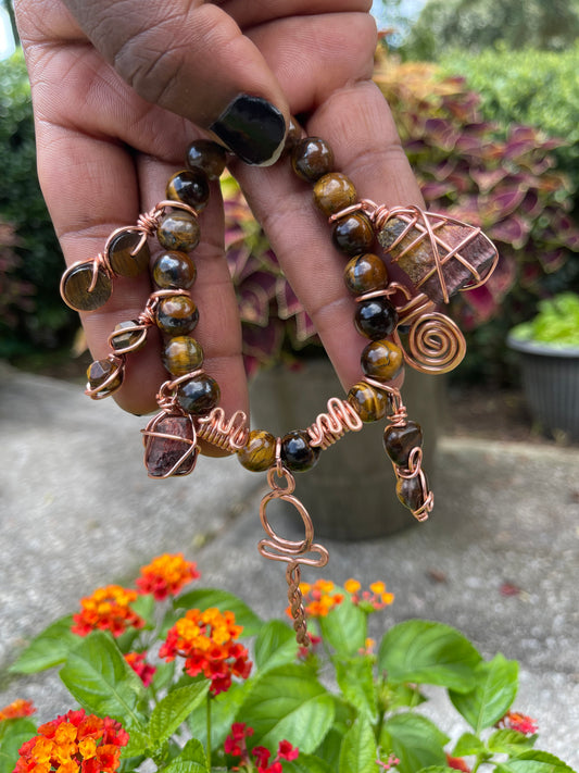 Tiger Eye Demeter Charm Bracelet