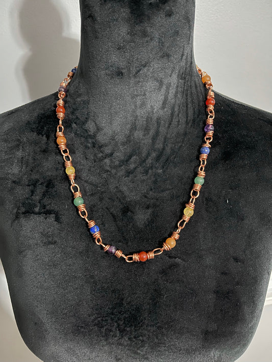 Rainbow Multi-Colored Beaded Chain